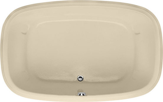 Sylvia 60'' L Soaking Bathtub, Bone, Satin Brass