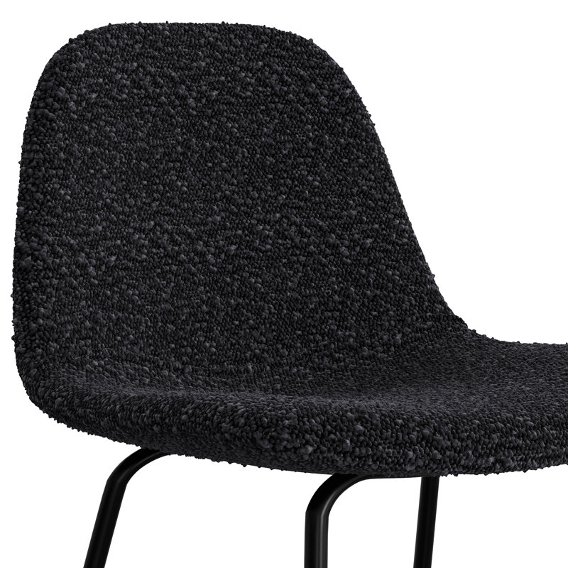 Tabouret de bar et de comptoir Kinlaw, Tabouret de bar (siège d’une hauteur de 30,5 po, Bouclé noir