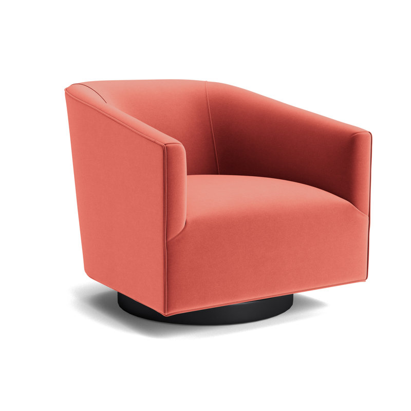 Cooper Full Swivel Chair, Performance Velvet - Sienna, Black