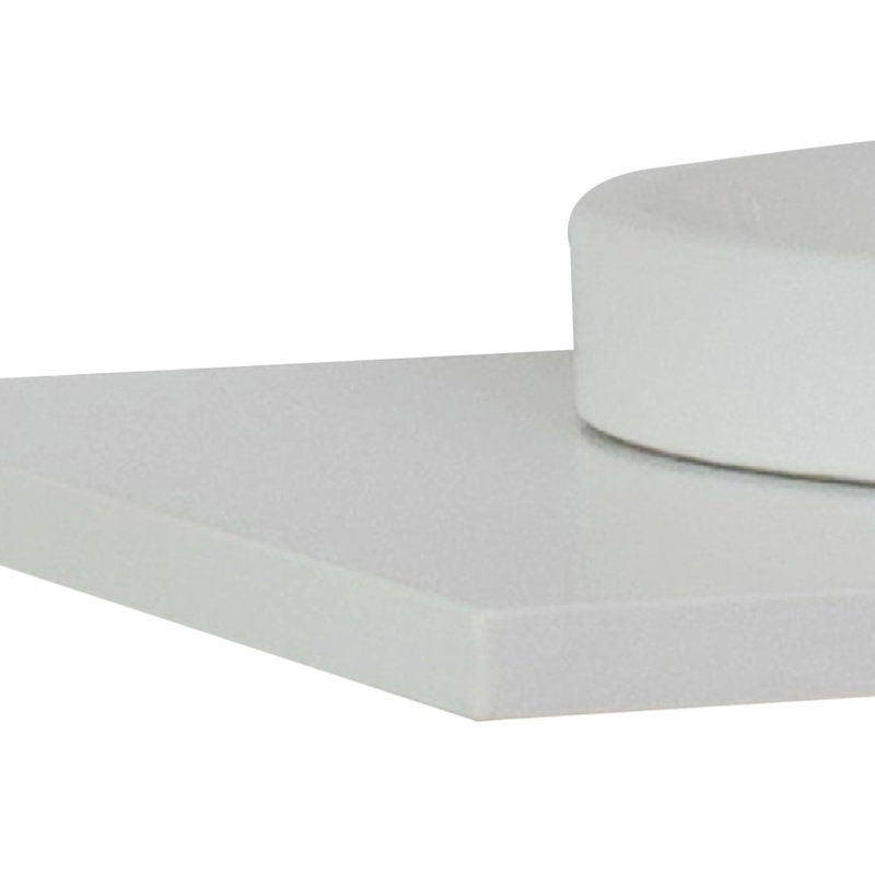 Plateau de meuble-lavabo simple 25 "avec lavabo, Quartz blanc
