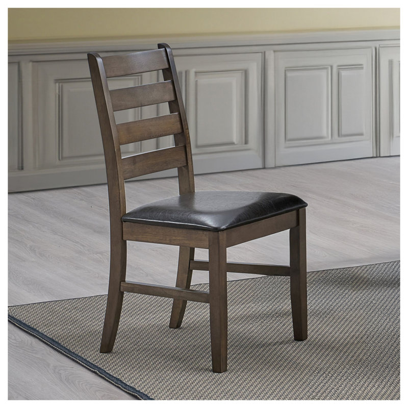Chaise d'appoint Elly brun et noyer avec dossier échelle (ensemble de 2)