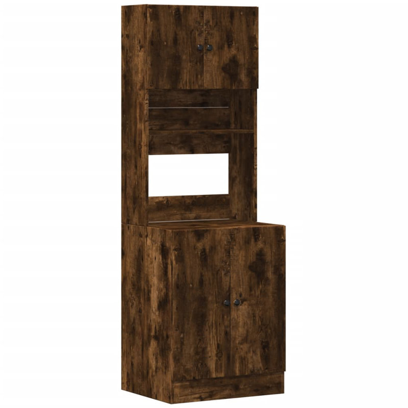 Kitchen Cabinet 60X50x180 Cm Engineered Wood, Smoked Oak