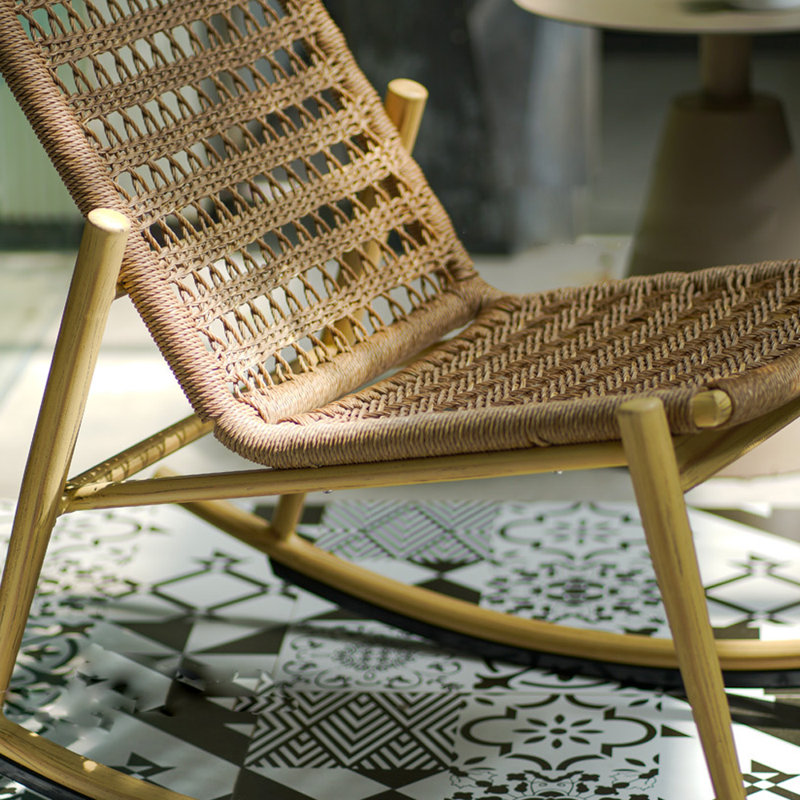 Chaise berçante moderne en aluminium PE