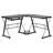 L-Shaped Glass Top Metal Base Computer Desk