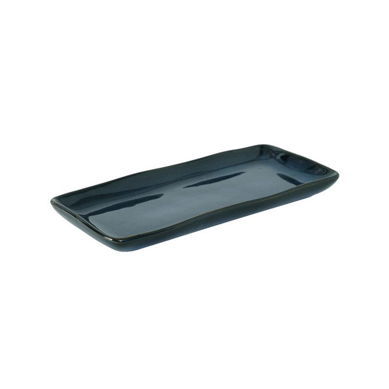 Plateau artisanal, Bleu ciel nocturne, H 1,13 po x l 11,63 po x P 5,13 po