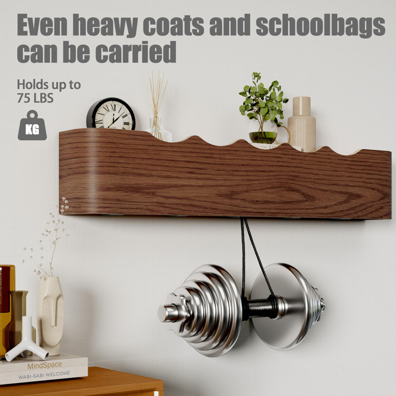 Portemanteau mural Modern, Bois brun foncé