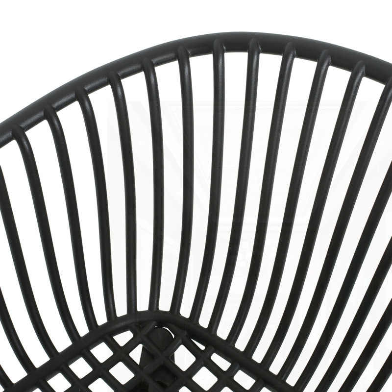 Chaise d'extérieur (ensemble de 2), Coussin noir / structure noire