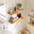 Jorgensen 2 Pieces Acacia Solid Wood Chevron Floating Shelves for Wall Decor, Kitchen, Bathroom, Workspace-1507056883-1522810846