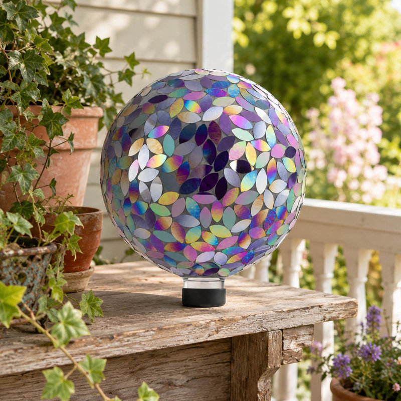 Globe terrestre mauve perlé mosaique