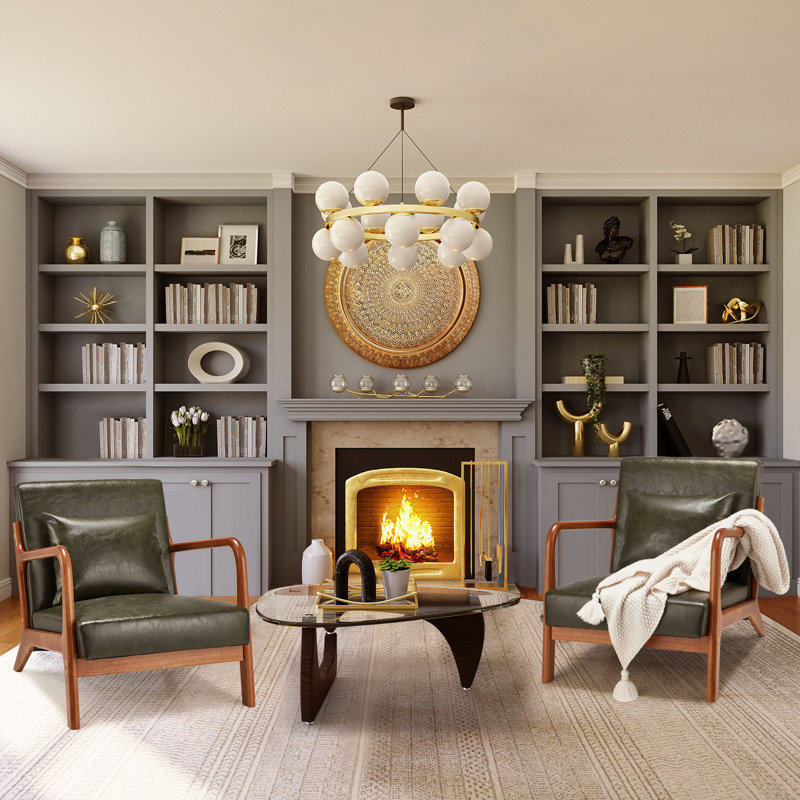 64.77cm Wide Armchair with Cushion, Green