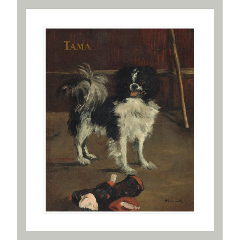 Tama le chien japonais par estampe numérique encadrée, 27,44 po H x 23,5 po L