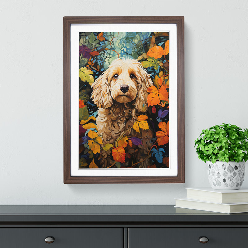 Single Picture Frame Print on Wood, Walnut Framed, 46cm H x 34cm W