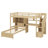 Karanfila Twin Over Twin Loft Bed With Built-In Desk And Staircase, With Storage Compartments And Shelves-1643020732