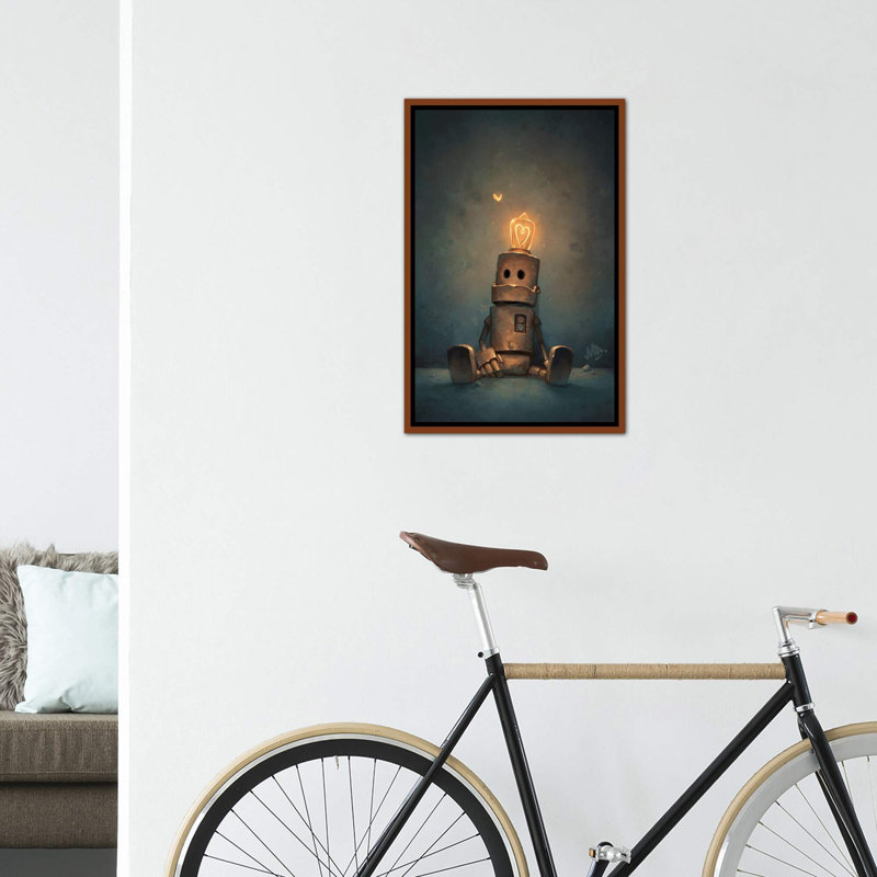 Décoration murale Patience Kids, H 26 po x l 18 po x 1,5 po, Toile classique avec cadre brun