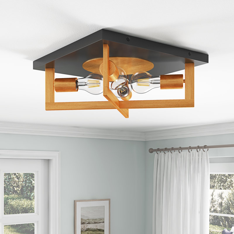 Immingam 4-Light Gold Finish Dimmable Flush Mount Light