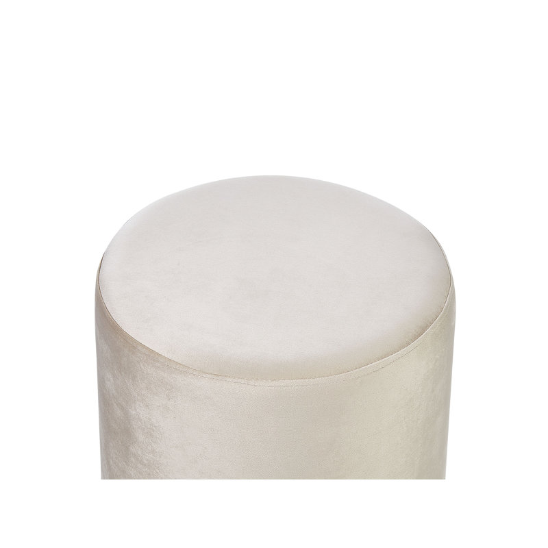Aimilia 47cm Wide Round Pouf Ottoman, Beige