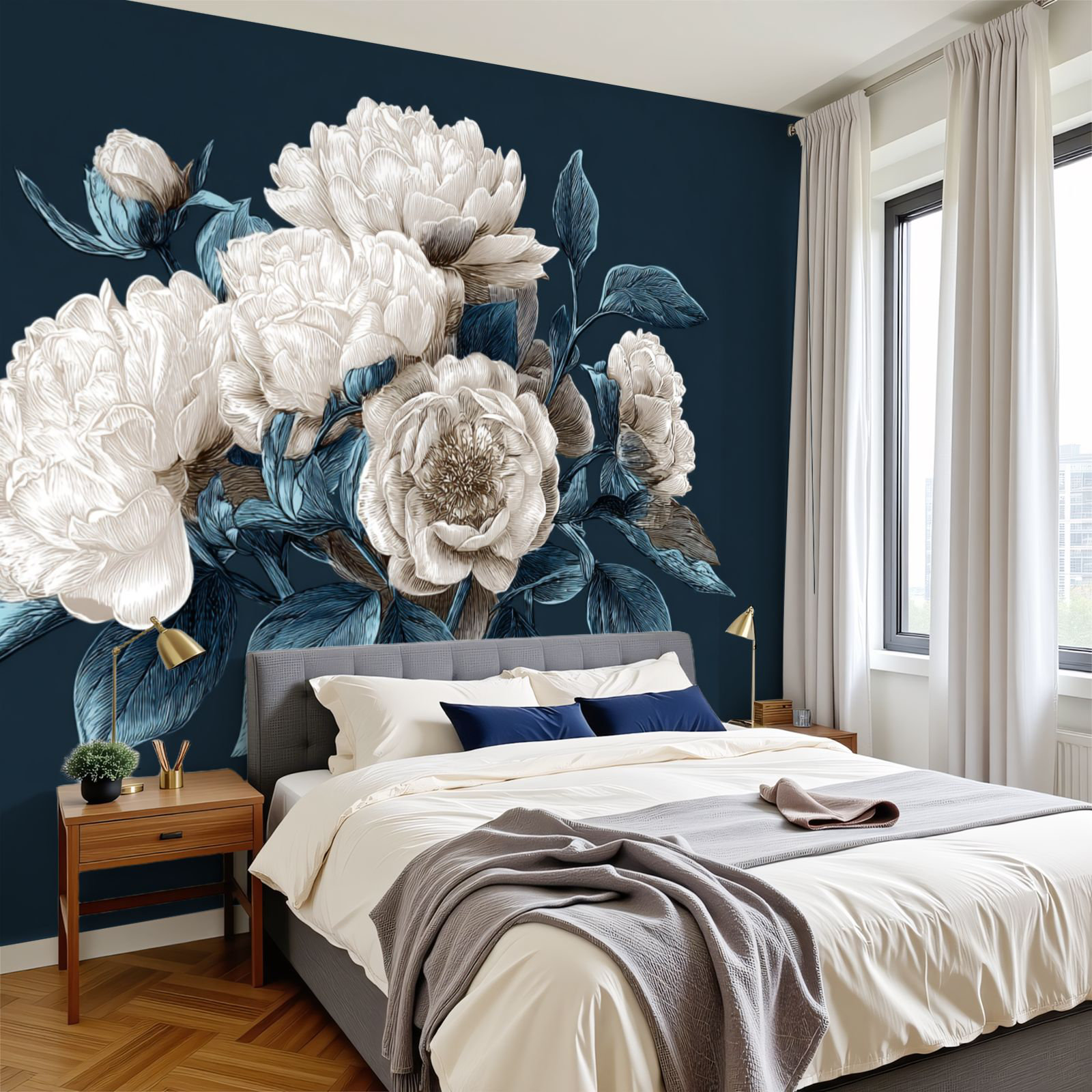 Red Barrel Studio® Floral Peel and Stick Wallpaper Vintage Peony ...