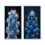 Cactus monochrome orange, bleu, désert, lueur I - ensemble de 2 cactus floraux-600773920-600773929-600773930