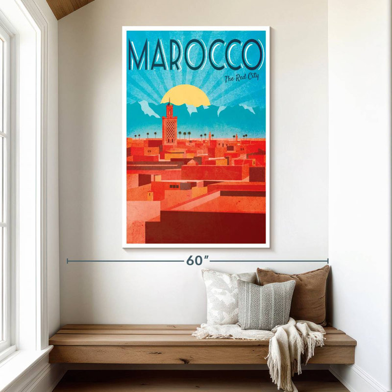 Affiche rétro de Marrakech, 51" H x 34" W