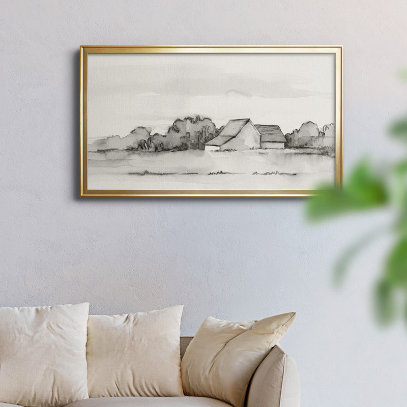 " Wyeth Barn II " Painting Print, Gold, 26.5" H x 14.5" W x 1" D