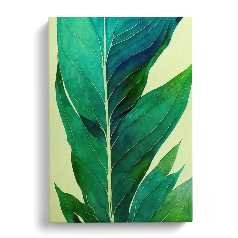 Watercolour Fern Leaf Vol.3 - Wrapped Canvas, 76cm H x 50cm W x 3cm D