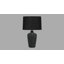 Éclairage, lampe de table, H 24 po, céramique noire, abat-jour noir, contemporain