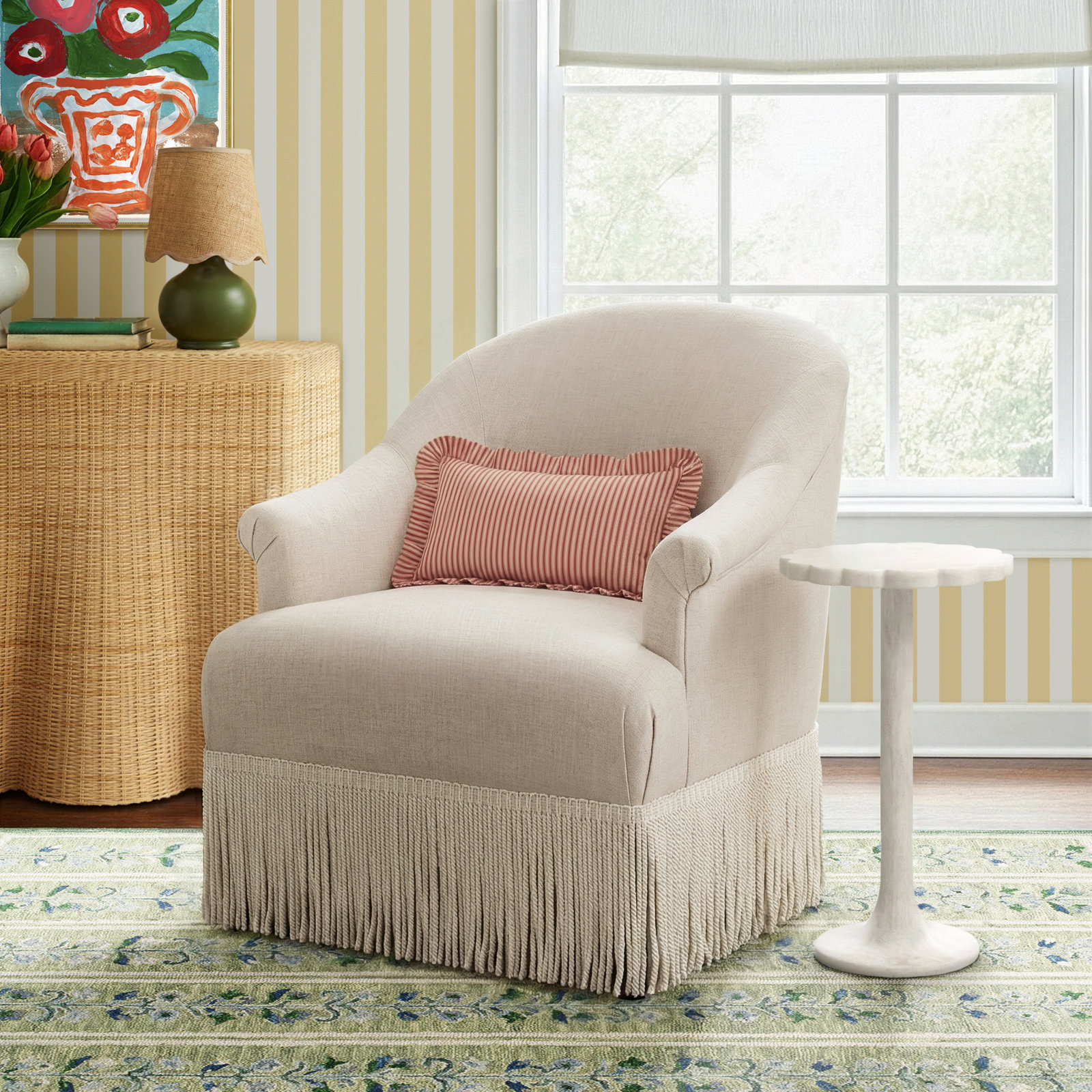 Callie Wingback Chair, Classic Talc Linen, Ivory