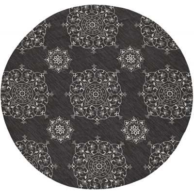 Tapis décoratif gris anthracite Touffeté à la main Jezebel
