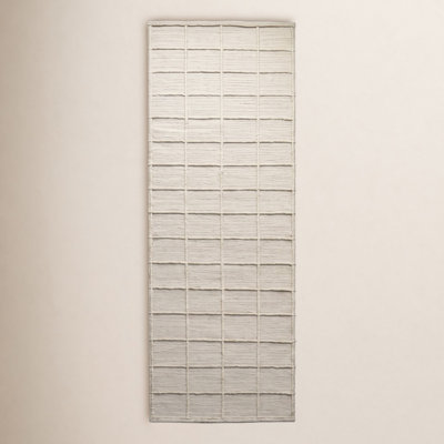Beige Hand-Woven Geometric Wool Rug