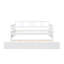 Lit de jour simple en bois avec lit gigogne simple, blanc