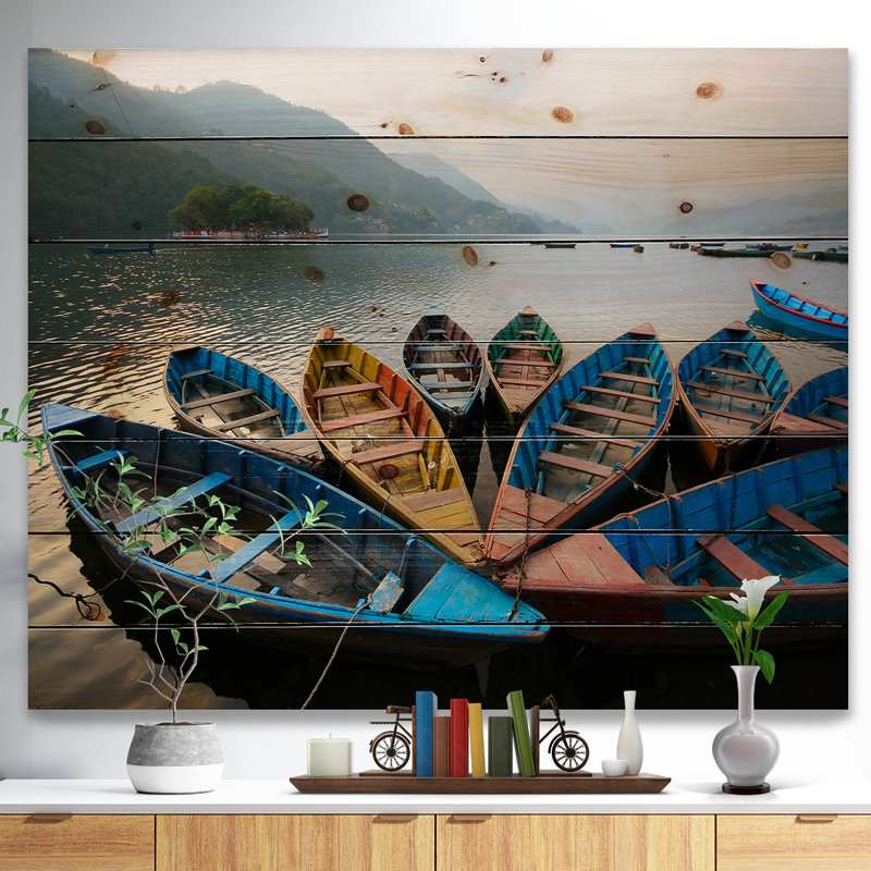 " Beautiful Boats ", Wood, 30" H x 40" W x 1.5" D