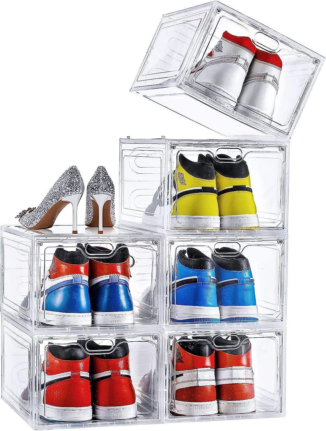 Rebrilliant Matthus 6 Pair Stackable Shoe Storage Box | Wayfair