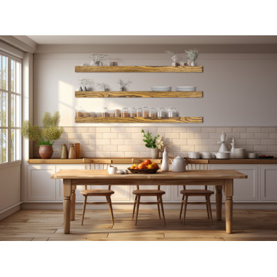 3 Piece Oak Floating Shelf