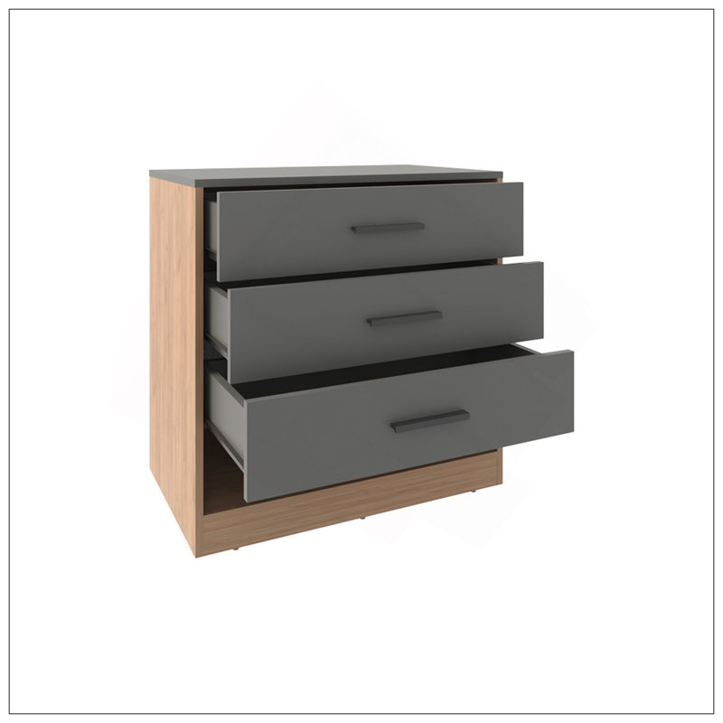 Commode Fraser, gris mat / macadamia