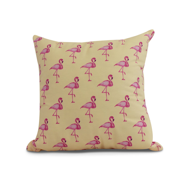 Palm Beach Outdoor Reversible Throw Pillow, Yellow, 20" x 20"