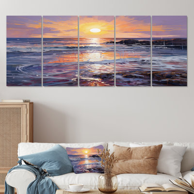 Rothman - Coucher de soleil, art mural 5 pièces