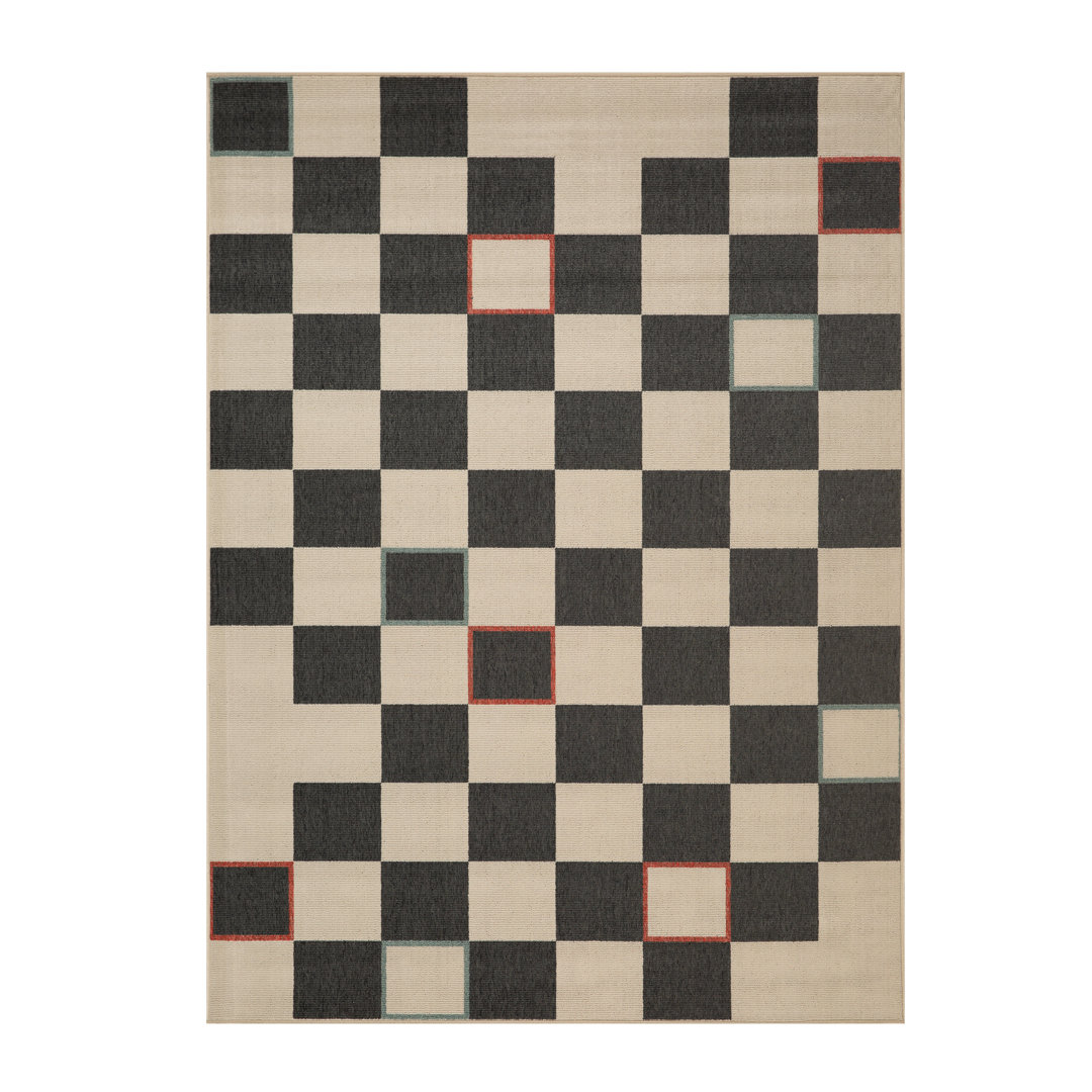 Mapa Modern Checkered Indoor/Outdoor Performance Area Rug Evette Rios Rug 