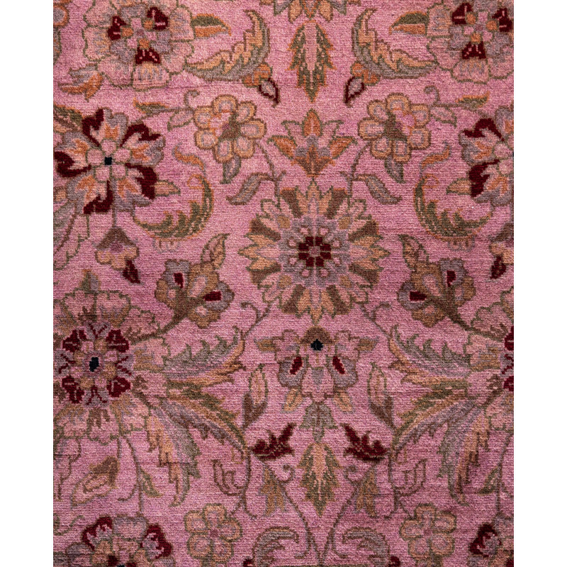 Overdyed Hand-Knotted Wool Modern-Contemporary Purple Area Rug 2' 8" x 4' 1"