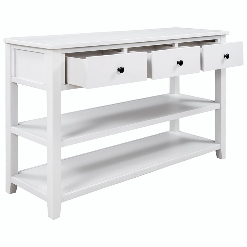50'' Console Table, Antique White, Antique White