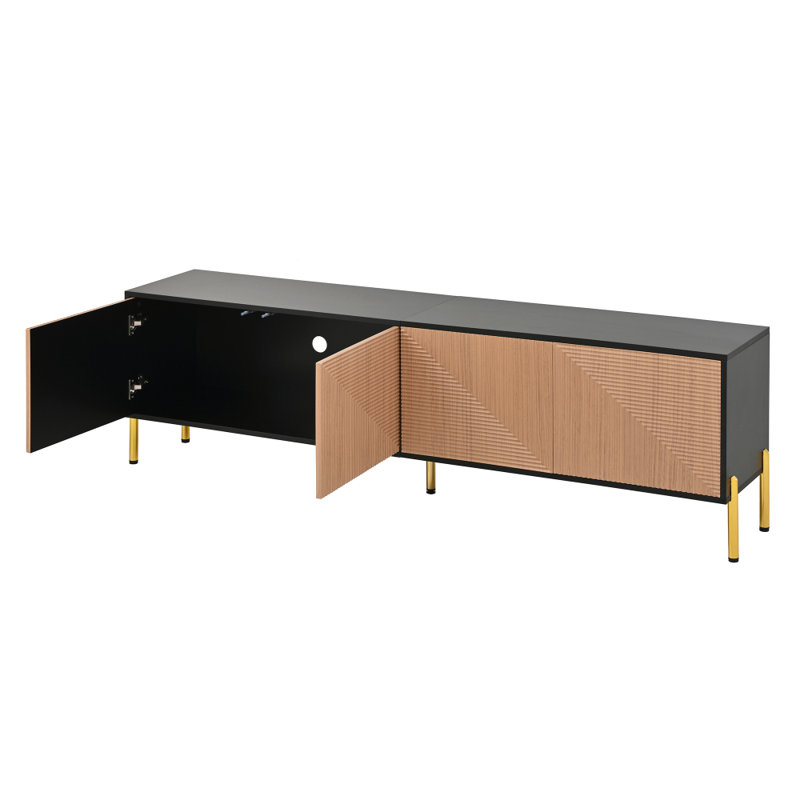 Unfinished TV Stand for TVs up to 77" with Fireplace Included