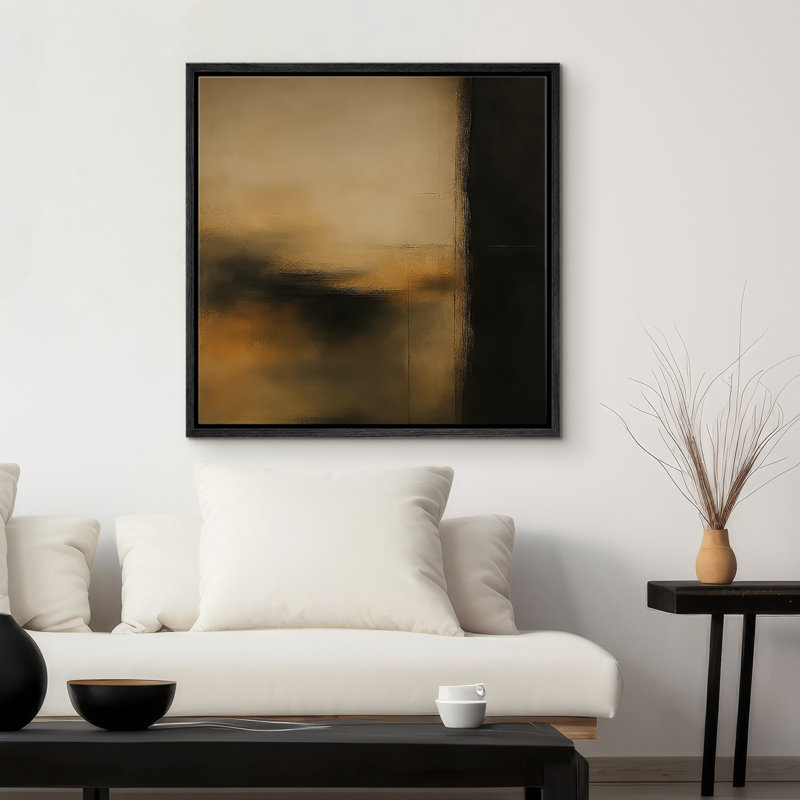 Reproduction d'art encadrée sur toile pour décor moderne neutre, Noir, H 16 po x l 16 po