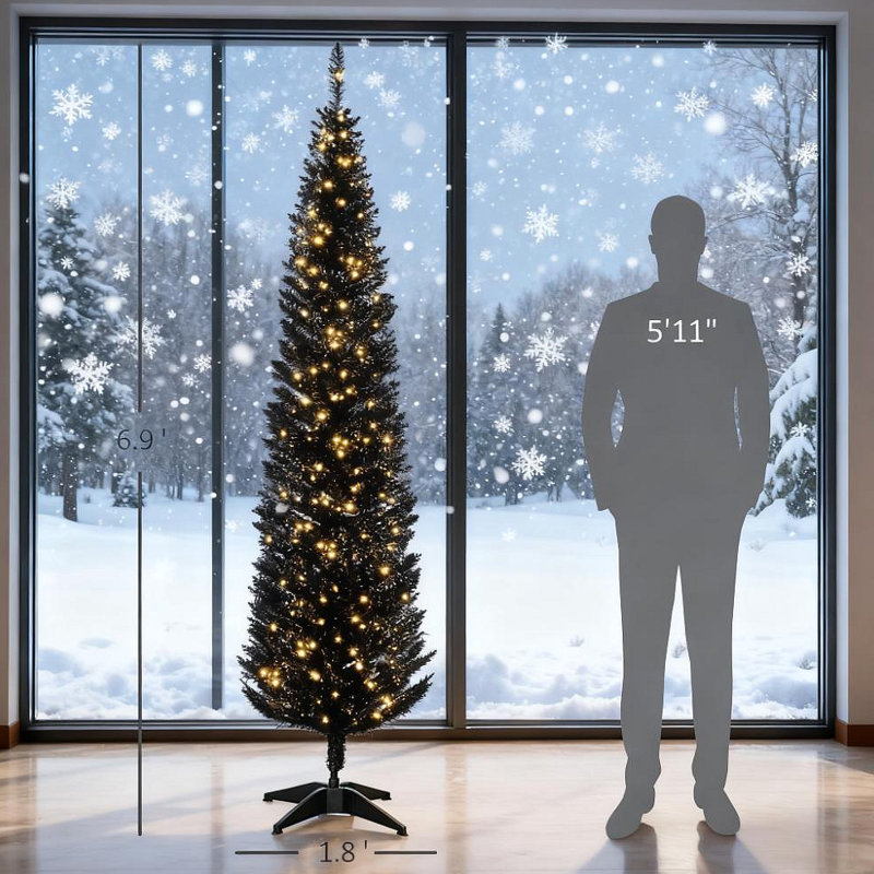 Arbre de Noël 7 pi 7 pi, noir