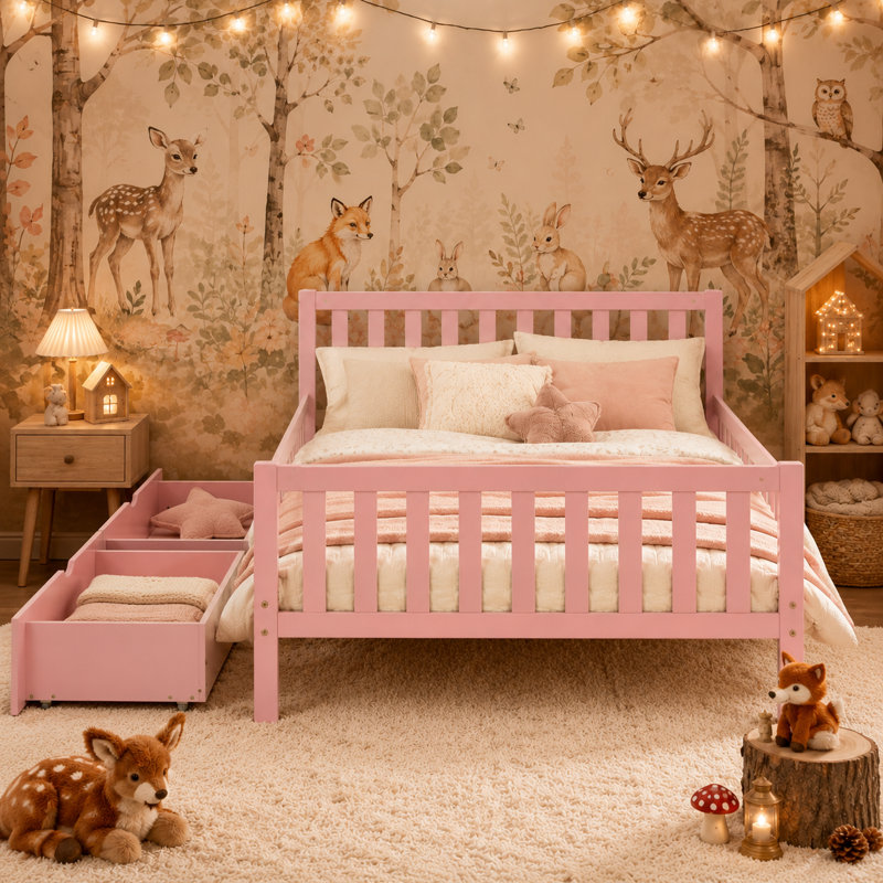 Bed, Twin, Pink