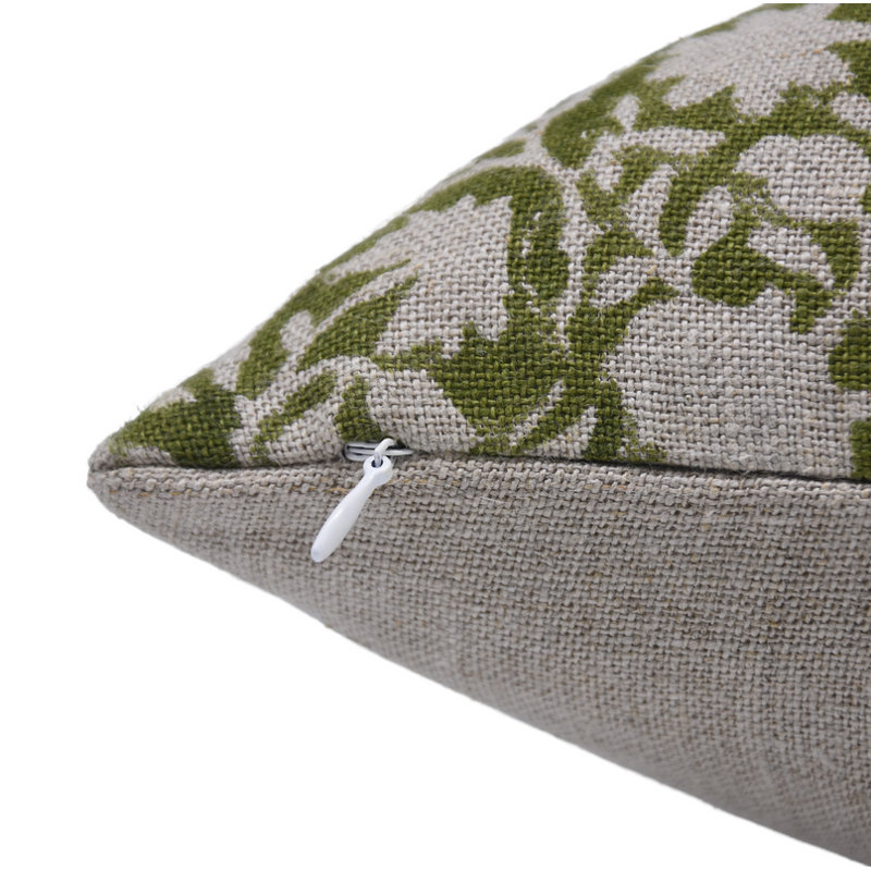 Housse de coussin en lin fabriquée à la main à motif de blocs de coussin décoratifs écologiques pour la maison Chakri - 14 po x 20 po