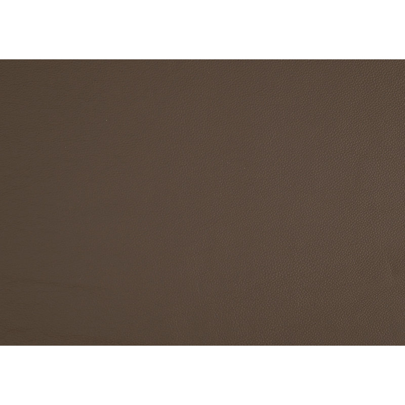 Fauteuil moderne en cuir brun avec dossier et chaise d'appoint au fini noyer avec base en contreplaqué, Brown