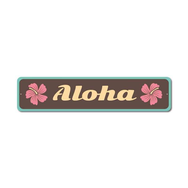 Plaque Aloha, H 6 po x l 24 po x P 0,06 po