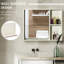 Armoire de salle de bain 31,5 "x 25,5" avec miroir - Assemblage requis pour la salle de bain, le salon, la buanderie et le rangement mural à usage quotidien 6 "
