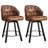 Swivel Faux Leather Counter Stool with Metal Legs (Set of 2)-1386909505