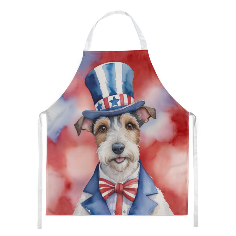 Patriotic American Apron, White Fox Terrier