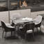 Fung Marble Top Metal Base Dining Table-1382712608